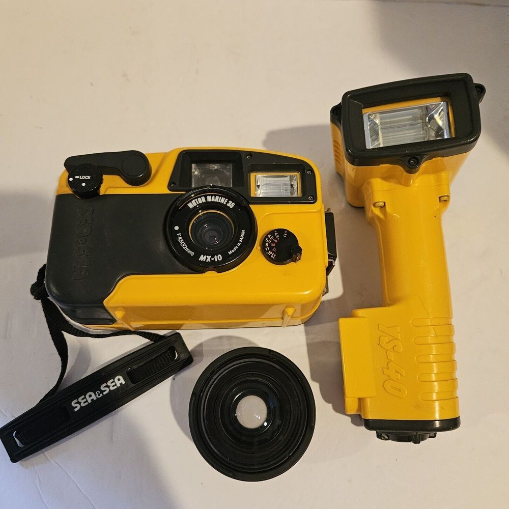 Under Water Dive Camera SEA & SEA‎ Motor Marine 35mm MX-10 YS-40 Flash + Lens